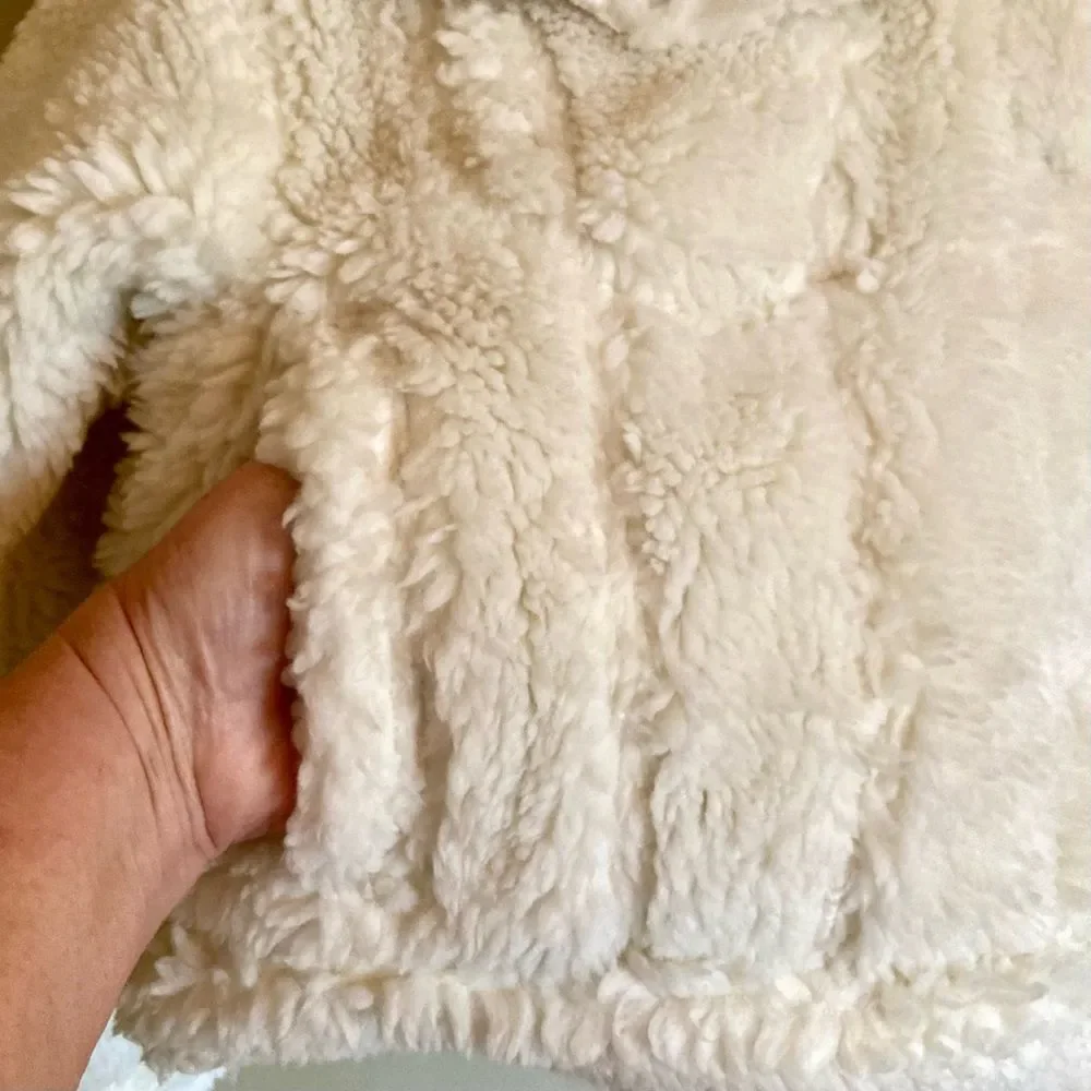 NEW Levi's Baby Bubble Sherpa Trucker Jacket Coconut Milk Cream Off White Size L - Picture 10 of 15